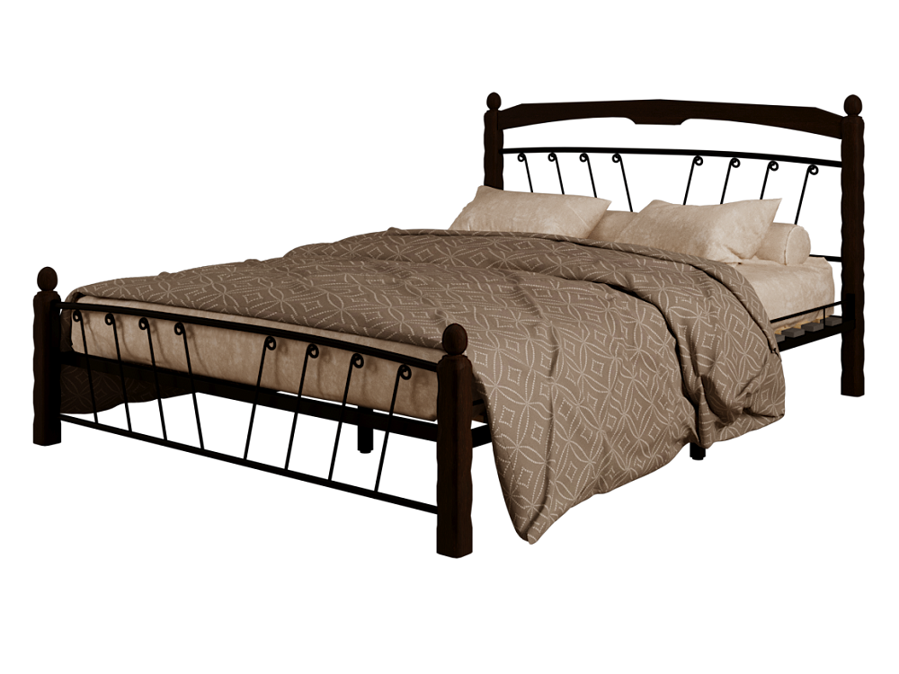 Кровать "Муза 1" чёрный / шоколад (тёмно-коричневый)