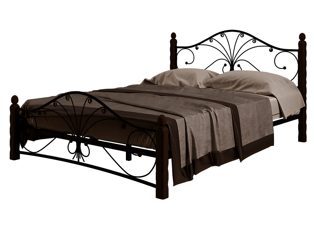 Кровать “Фортуна 1” чёрный / шоколад (тёмно-коричневый)