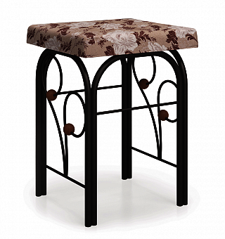 Дамский столик "Версаль" с ящиком с банкеткой чёрный / орех (красно-коричневый)