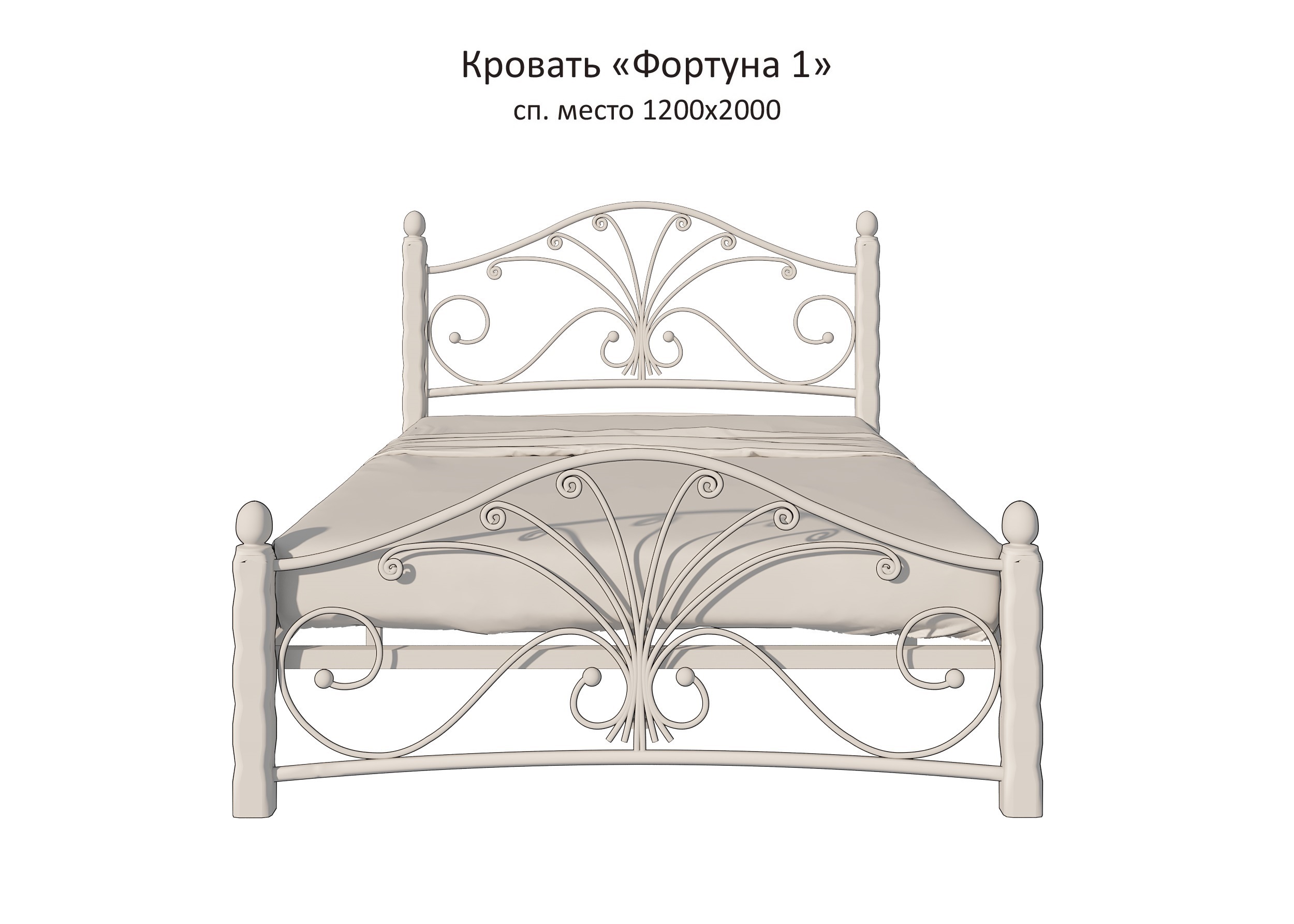 Кровать “Фортуна 1” белый/белый