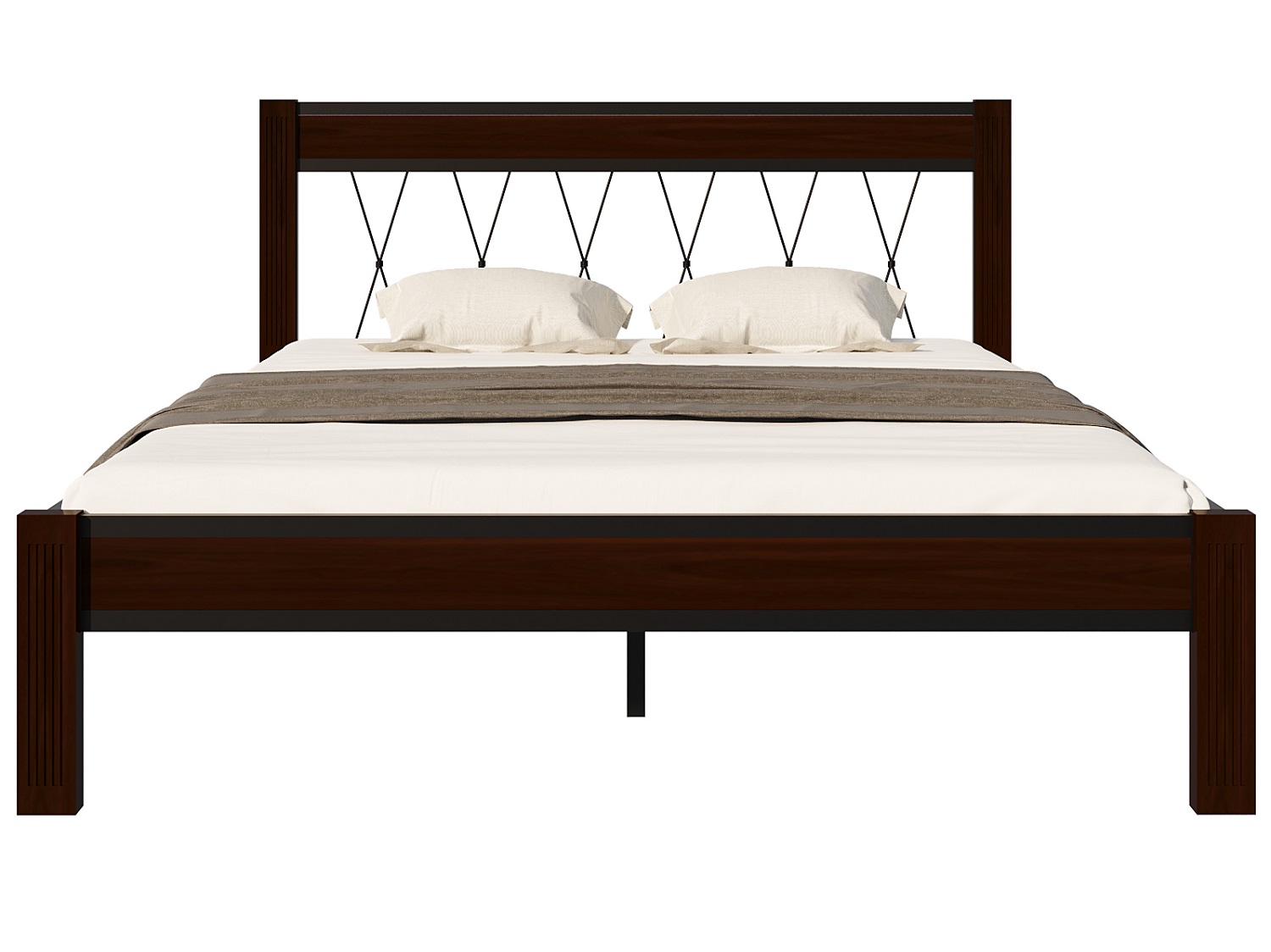 Кровать "Кантри" чёрный / шоколад (тёмно-коричневый)